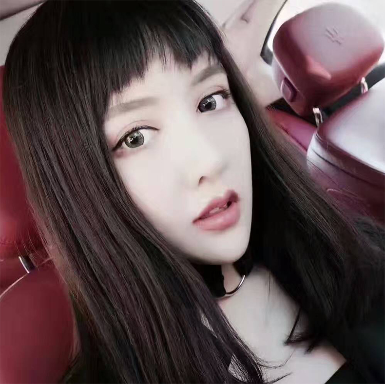 眉上刘海假发 二次元不规则刘海假发片复古眉上狗啃式假刘海发片真发