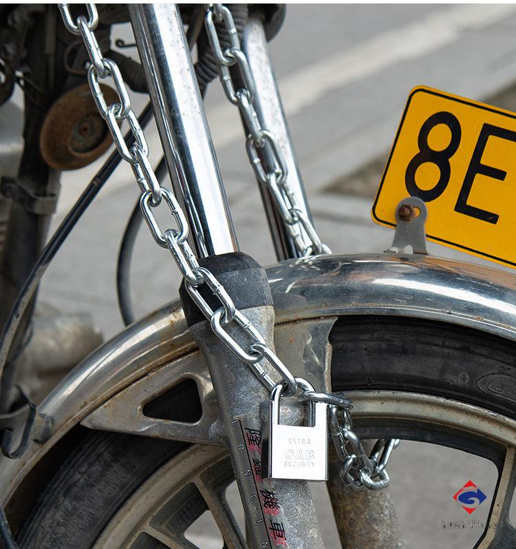 链条锁链锁铁链锁自行车电动车摩托车防盗锁家用大门锁铁门防剪锁08米