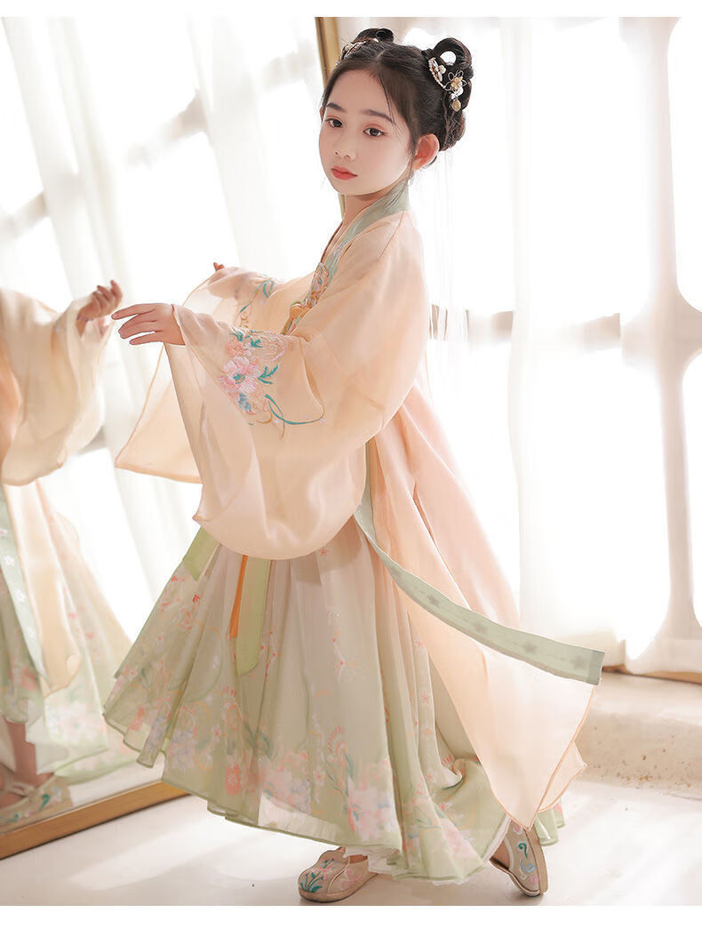 汉服女童夏季中小学生3-14岁夏天穿的薄款汉服女童古风仙儿童古装襦裙