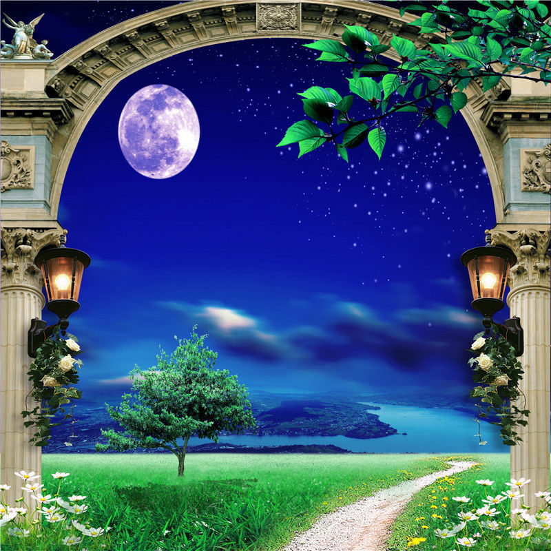 抖音直播背景墙yy主播直播背景布快手才艺表演背景墙3d风景外景山水网