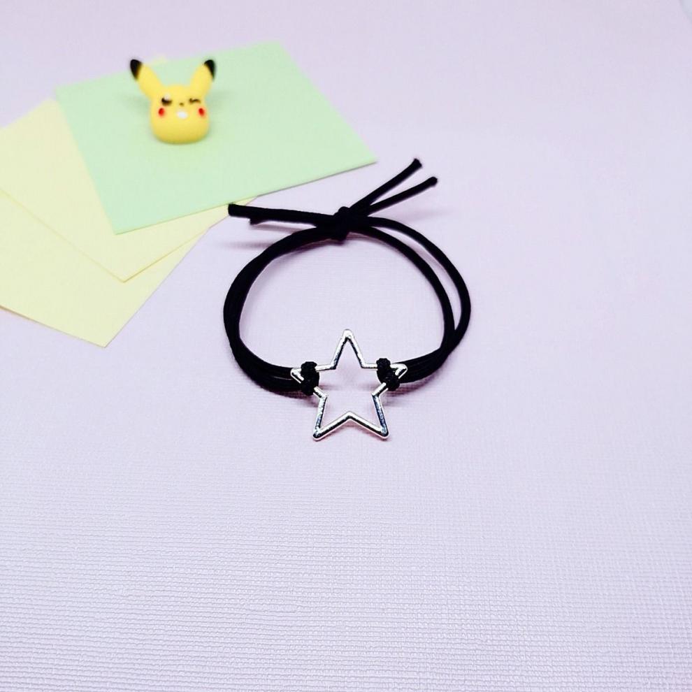 韩版简约头绳成人发圈黑小皮套ins爱心手链扎头发橡皮筋送男朋友1条