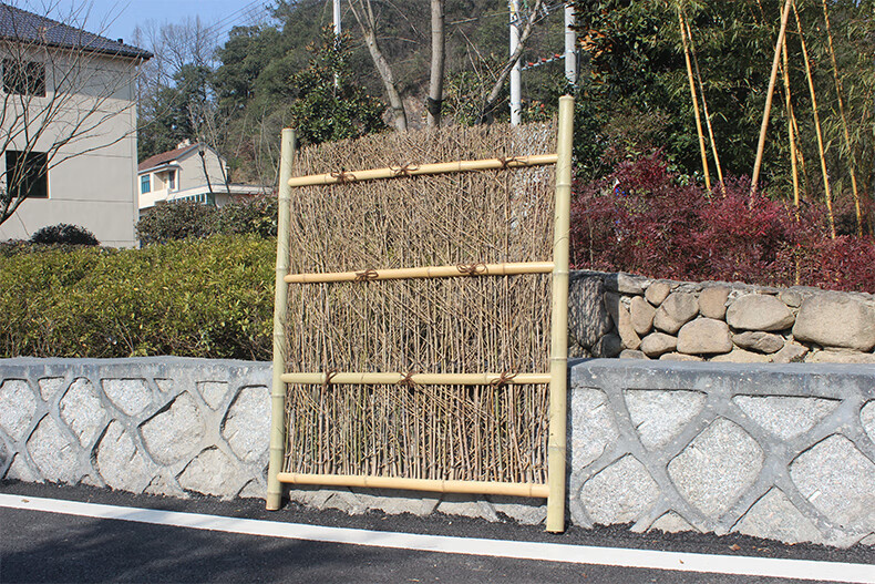 定制竹栅栏围栏日式竹篱笆竹门花园庭院竹篱笆竹片围栏围墙竹篱笆栅栏