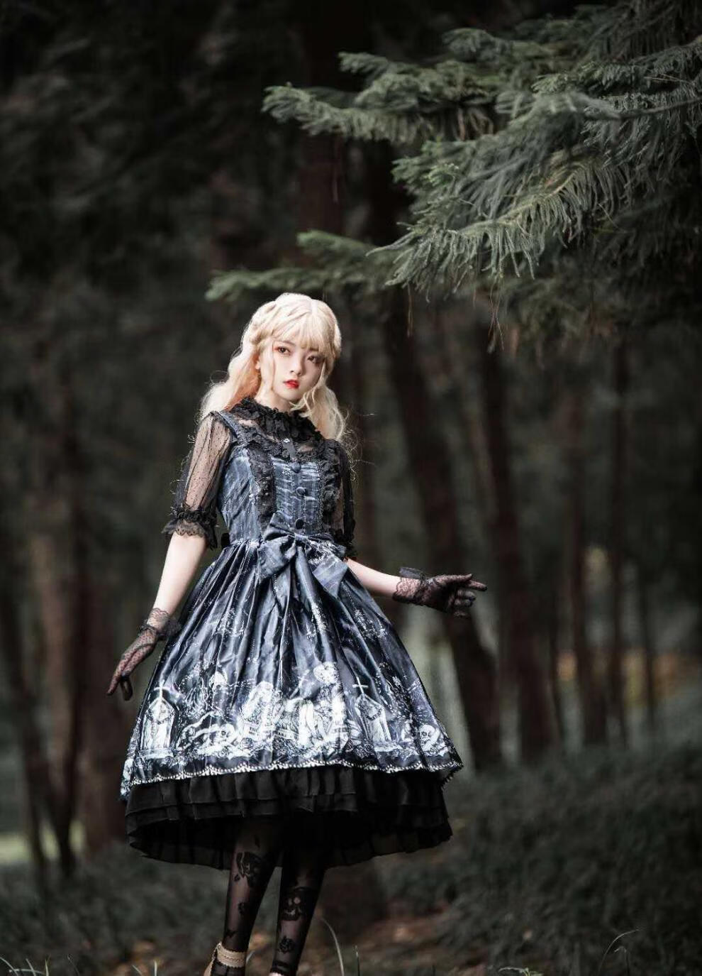 墓囚少女洛丽塔裙子正统厂原创设计日系lolita洋装暗黑系jsk连衣裙