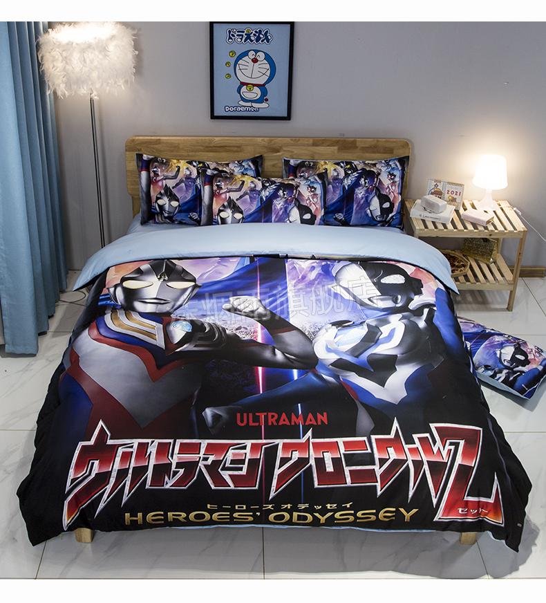 奥特曼床上四件套卡通动漫ins奥特曼床品四件套18米双人床笠款宿舍