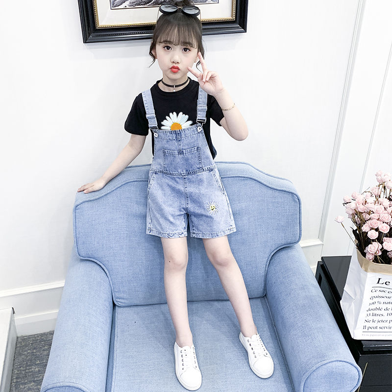 迪士尼商场同款童装女童牛仔背带裤裙小女孩夏季吊带裤学生韩版网红