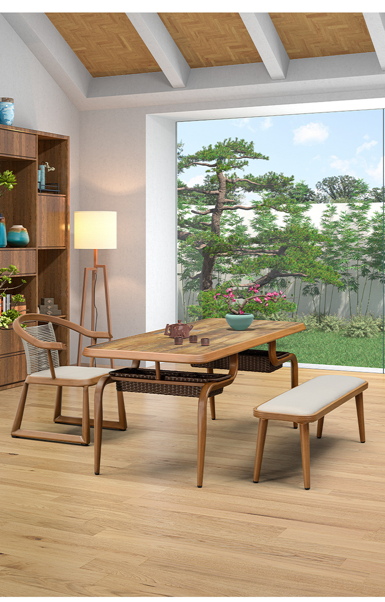 紫叶阳台茶桌椅组合新中式茶台茶艺禅意茶室户外功夫茶几泡茶喝茶茶桌