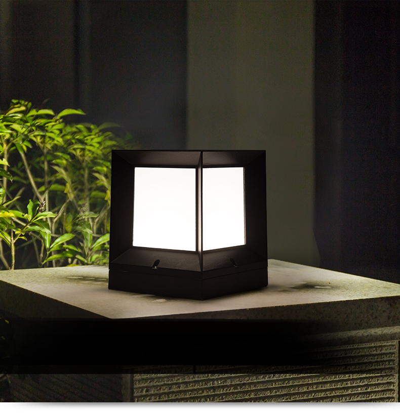 盼达山轻奢品牌户外防水太阳能柱头灯现代简约室外别墅庭院大门柱子