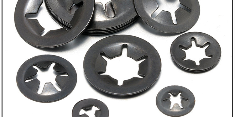 65锰钢弹簧卡圈密型轴承夹挡圈轴用梅花卡簧轴承垫圈m2m25m3m12米白色