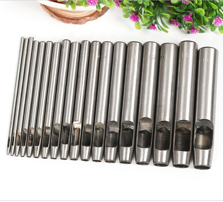 皮带冲子打孔器气眼冲孔器打孔冲子工具圆钢冲皮革打孔diy打洞器 17mm