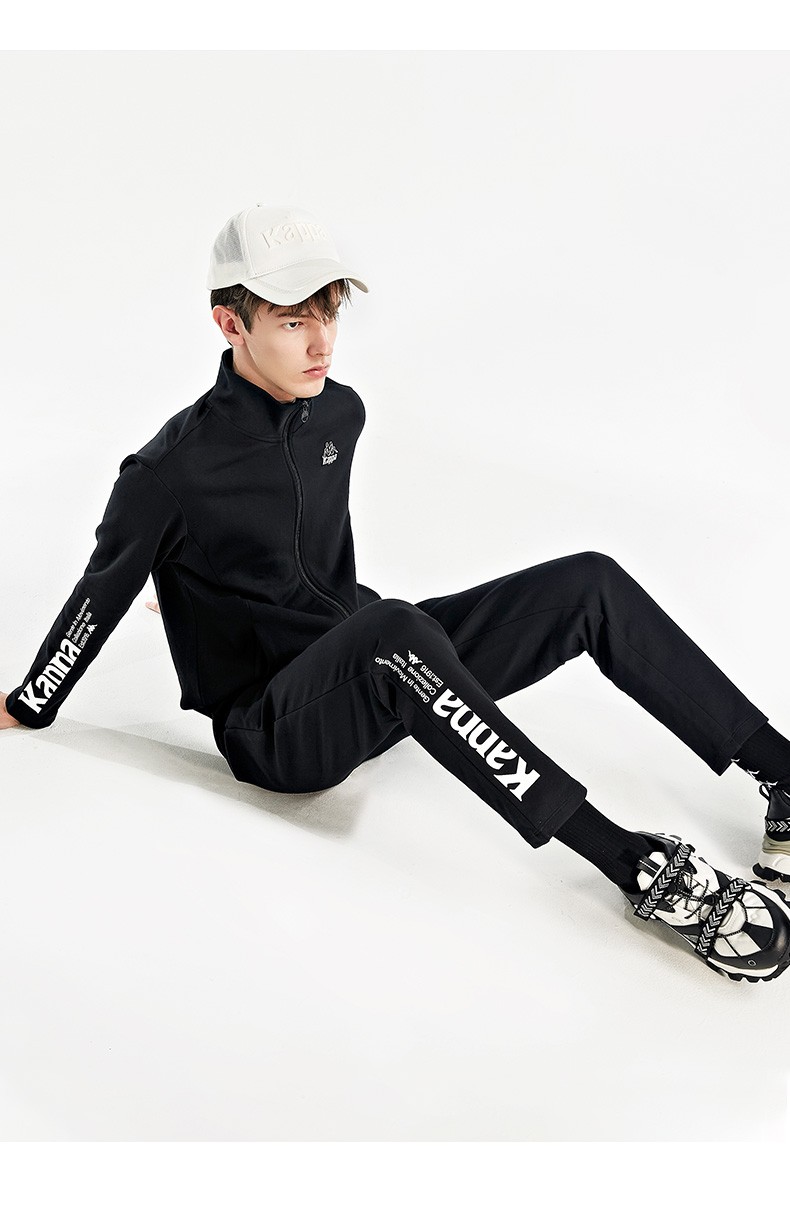 kappa卡帕运动套装2021新款春男运动套装休闲套装卫衣长裤绿萝绿3602m