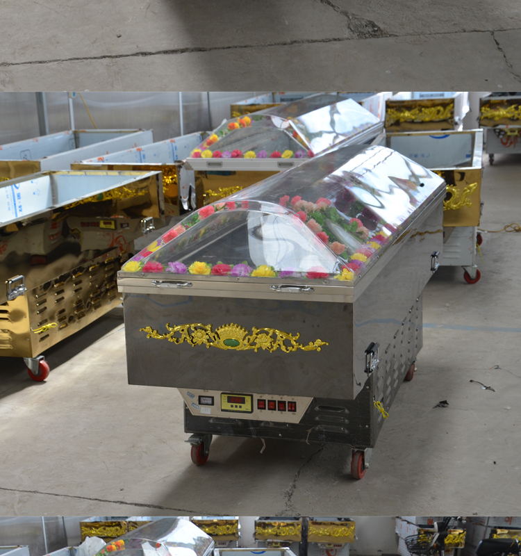 冰棺尸体恒温器冷冻棺太平柜遗体冷冻棺材冰盖手提冰棺殡葬用品青花瓷