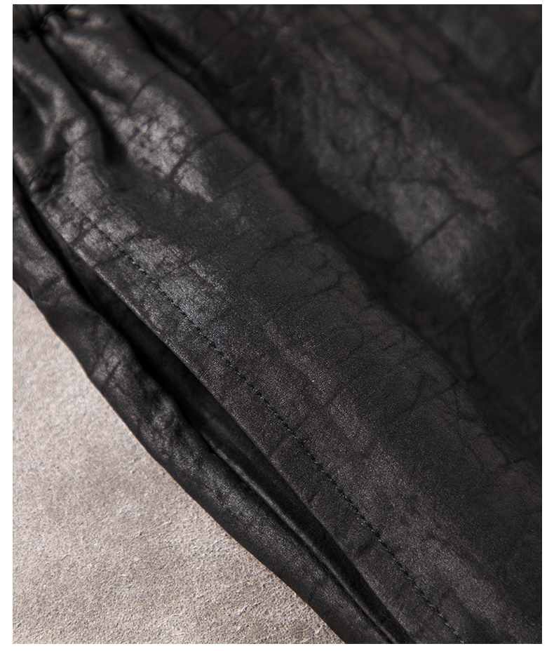 君子企鹅龟裂纹香云纱男短袖套装真丝绸莨绸中老年衣服禅意茶服中国风