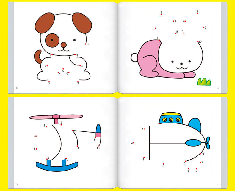 数字连线书12050幼儿连连看儿童宝宝全脑开发大书3456岁宝宝连线全套4