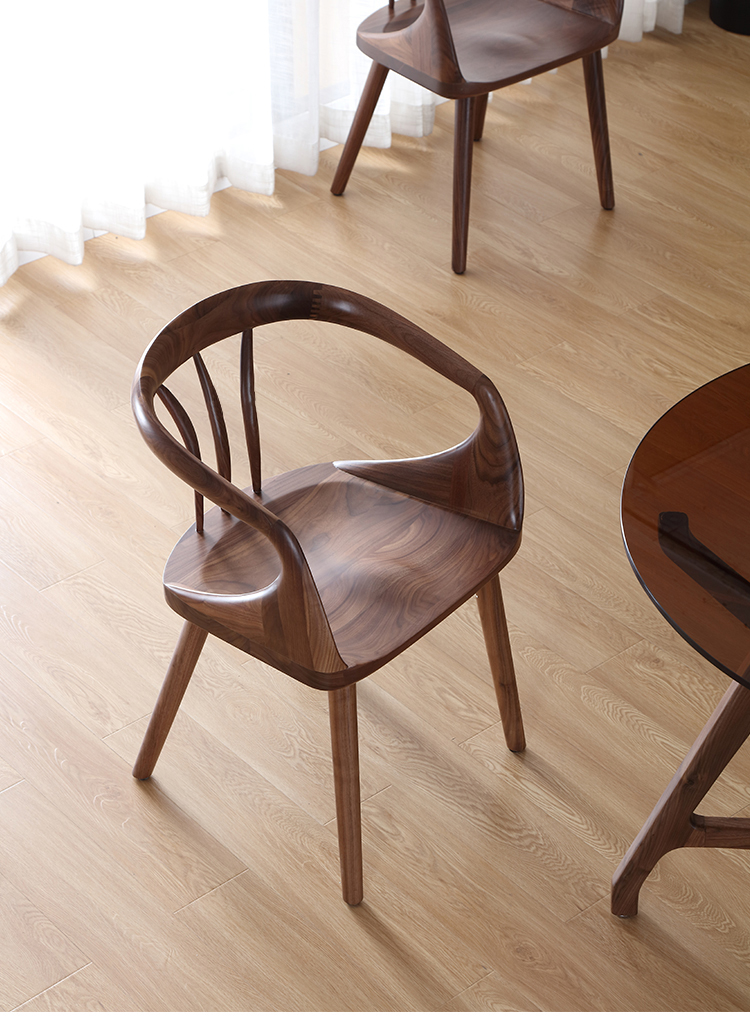 木头椅子靠背北欧实木椅设计师休闲椅简约现代客厅餐椅洽谈椅白蜡木