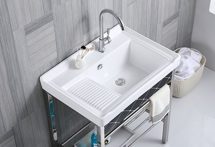 gibo阳台洗衣池洗衣柜简易洗衣盆带搓衣板洗衣槽面盆卫生间洗手盆洗脸