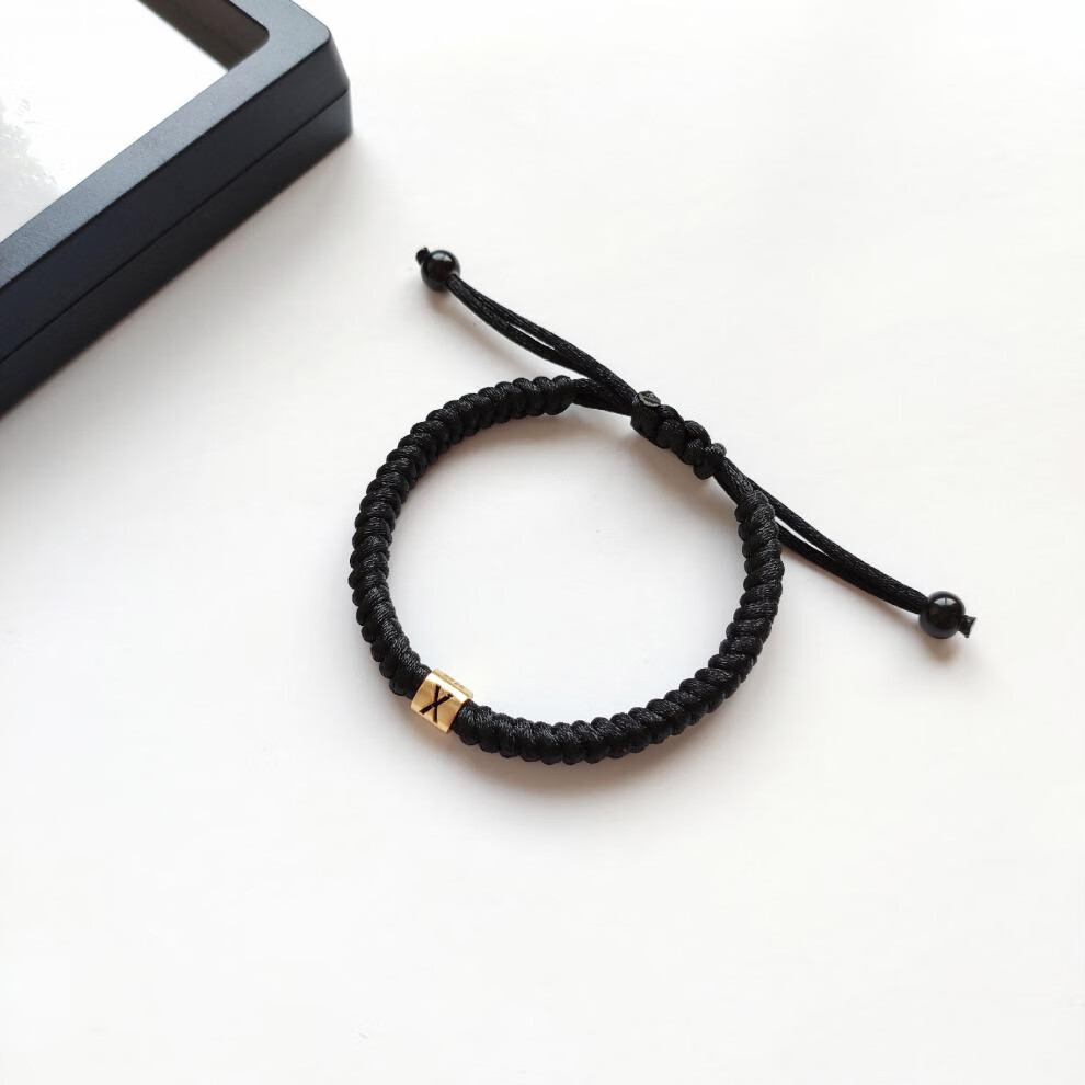 用头发编手链编织绳男抖音自制字母珠子一缕青丝结发手链绳送男友