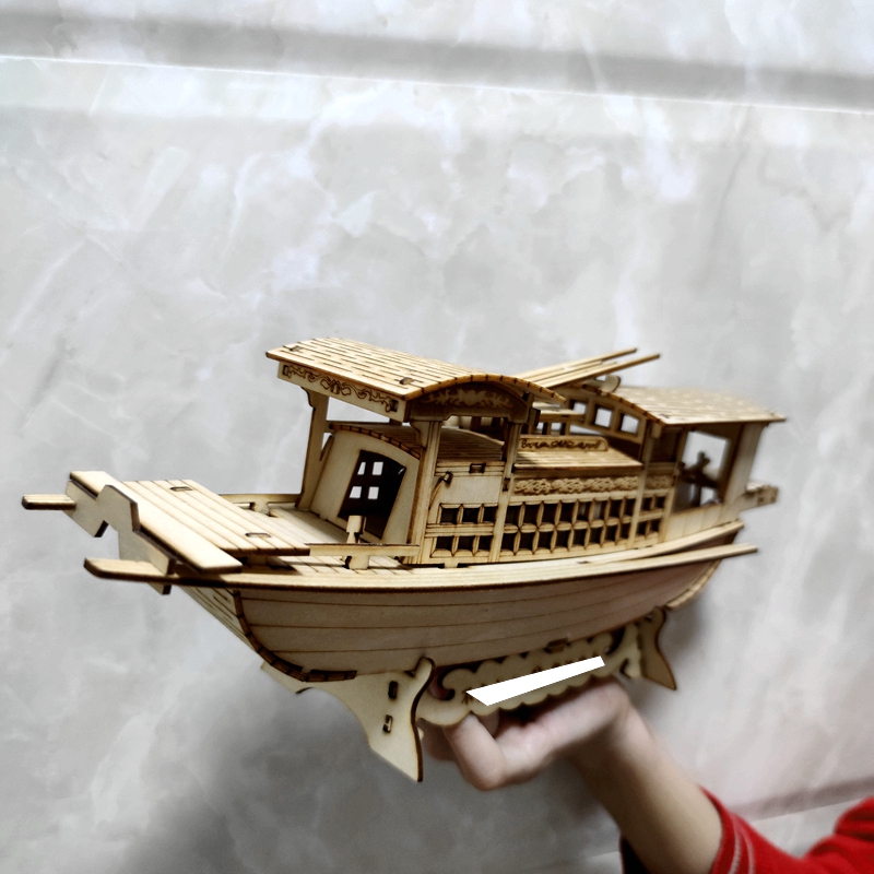 南湖红船模型手工拼装 南湖红船拼装模型木质手工学生科普教育器材船