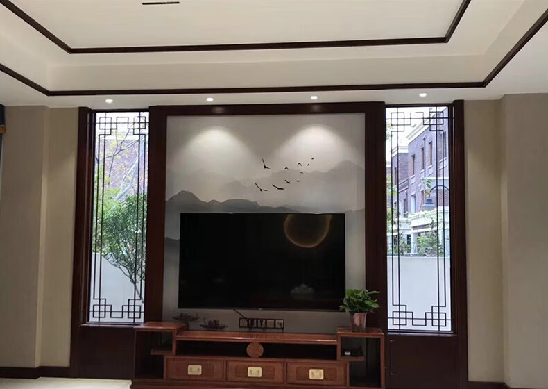 新中式吊顶原木实木线条装饰木线条背景墙边框平板压边收边封边条实木