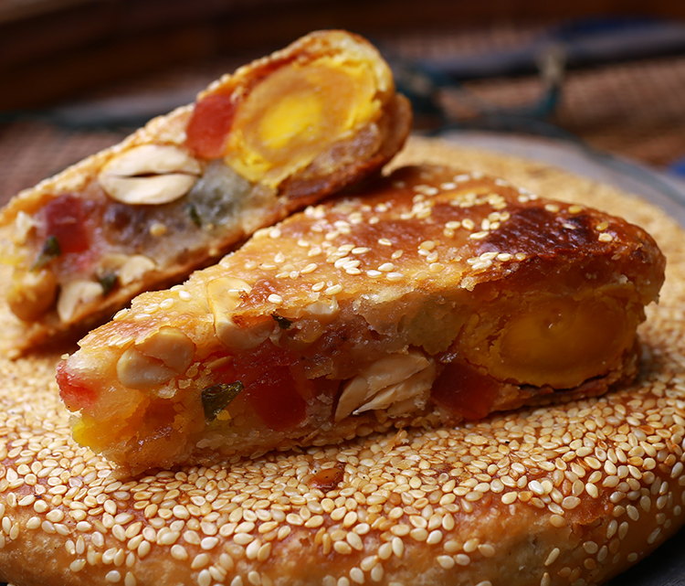 浙江温州苍南特产正宗桥墩超大月饼老式单个五仁鲜肉五仁馅750克x2个