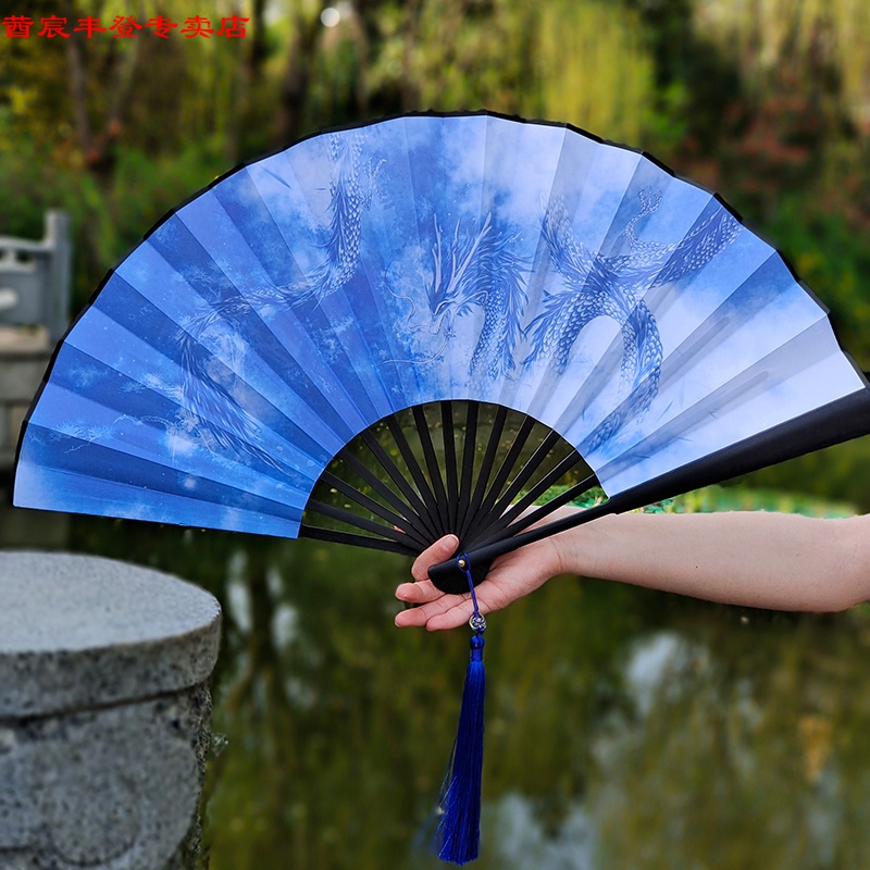 折扇男 折扇扇子男生霸气中国风古装复古大号折叠扇随身汉服配饰古风