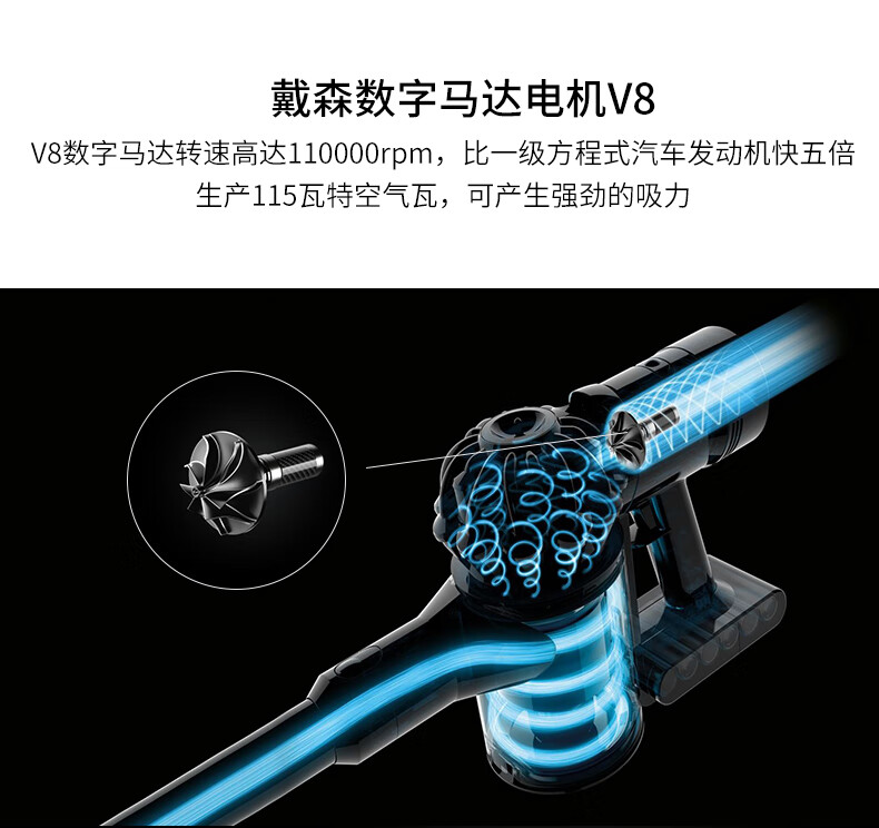 戴森 (dyson) v8absolute 家用手持无线吸尘器洗地拖地机6吸头【图片