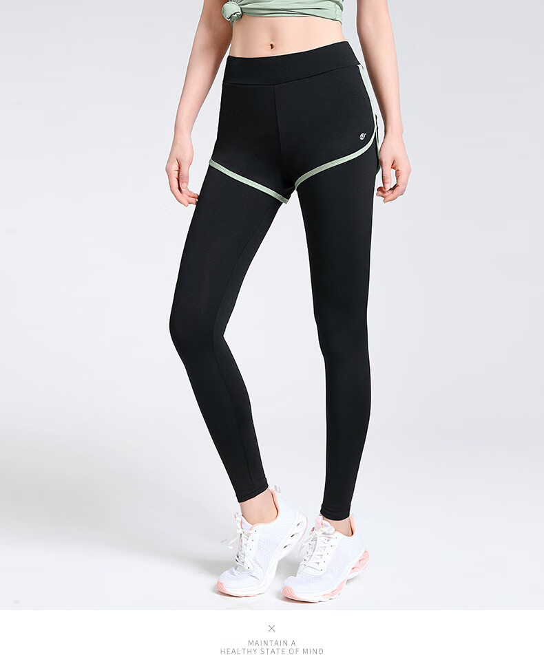 骆驼camel瑜伽裤女夏季薄款健身裤提臀跑步裤高腰运动裤弹力紧身裤