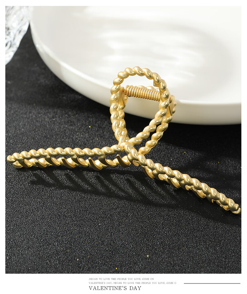 施华洛世奇锆金色鲨鱼发夹韩国网红大号抓夹时尚名媛风优雅夹子女盘发