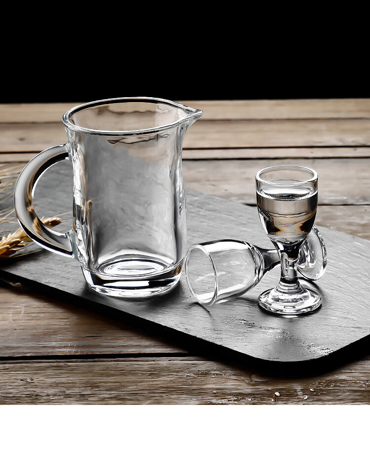 白酒品酒杯玻璃家用白酒杯套装家用水晶玻璃杯架酒盅一口杯烈酒杯礼品