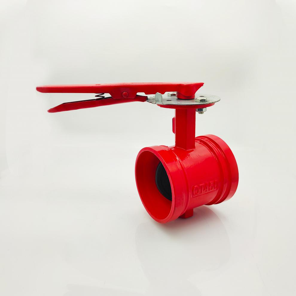 沟槽手柄蝶阀d81x-16q国标 自来水管道刚卡箍式连接阀门开关 dn150国