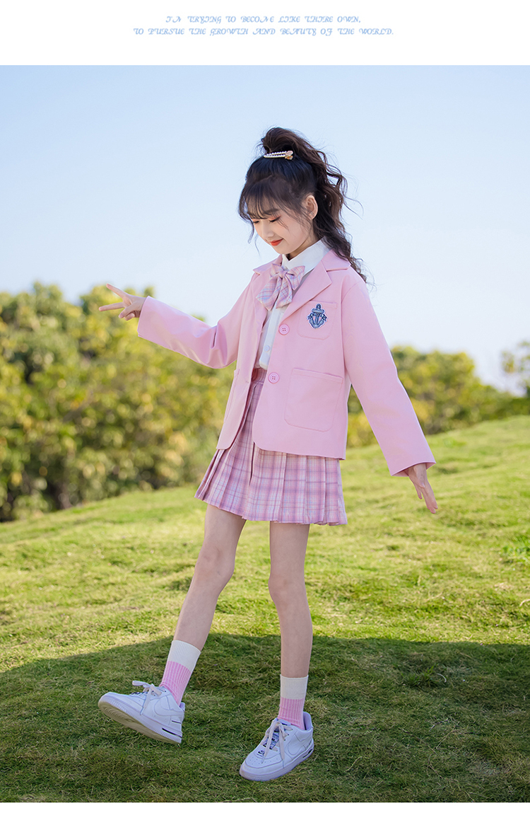 jk制服少女儿童女童jk制服正版学院风套装裙儿童日系小学生百褶裙套