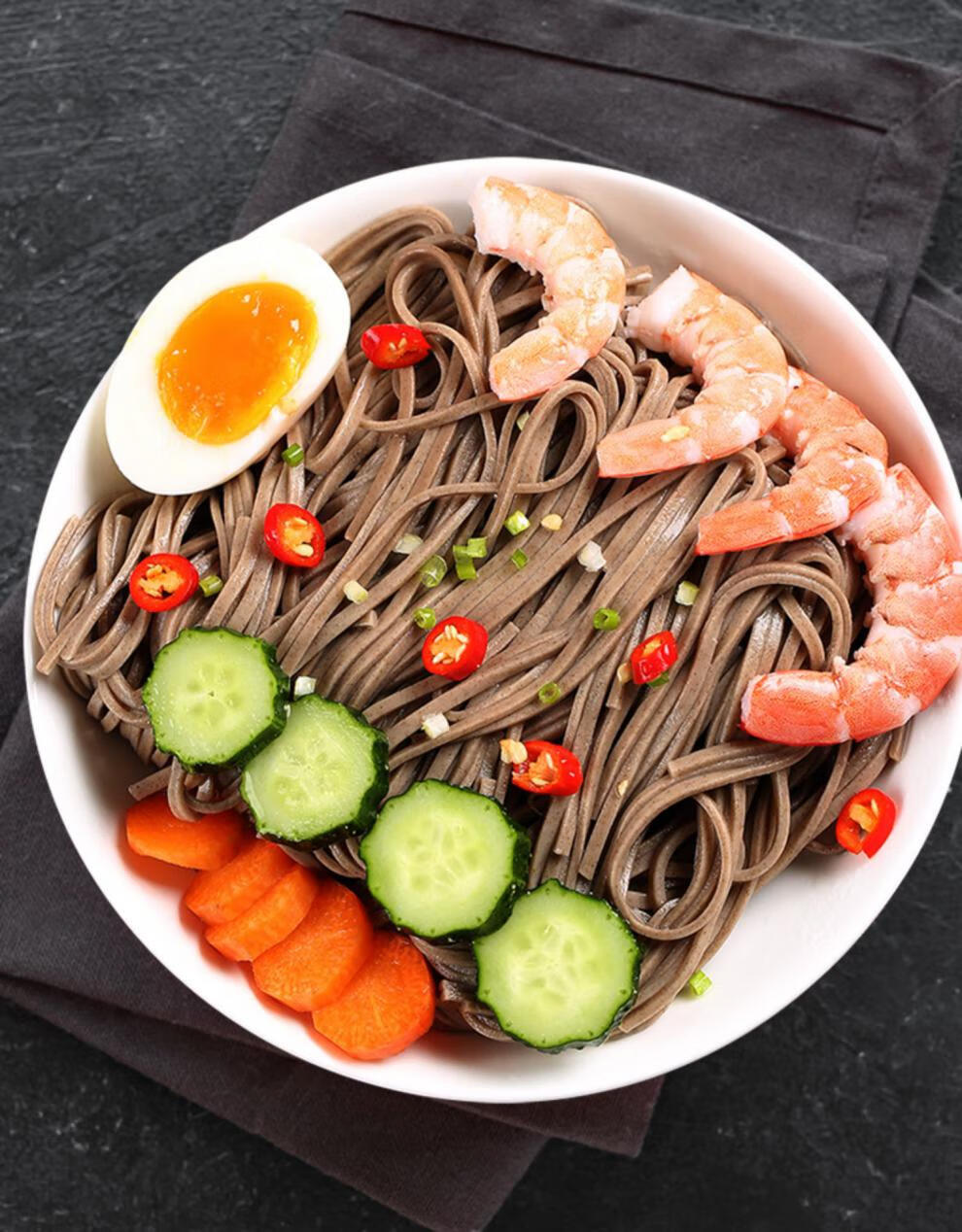 黑荞麦面5斤0脂肪0钠粗粮健身代餐速食挂面面条杂粮荞面条 黑荞麦面10