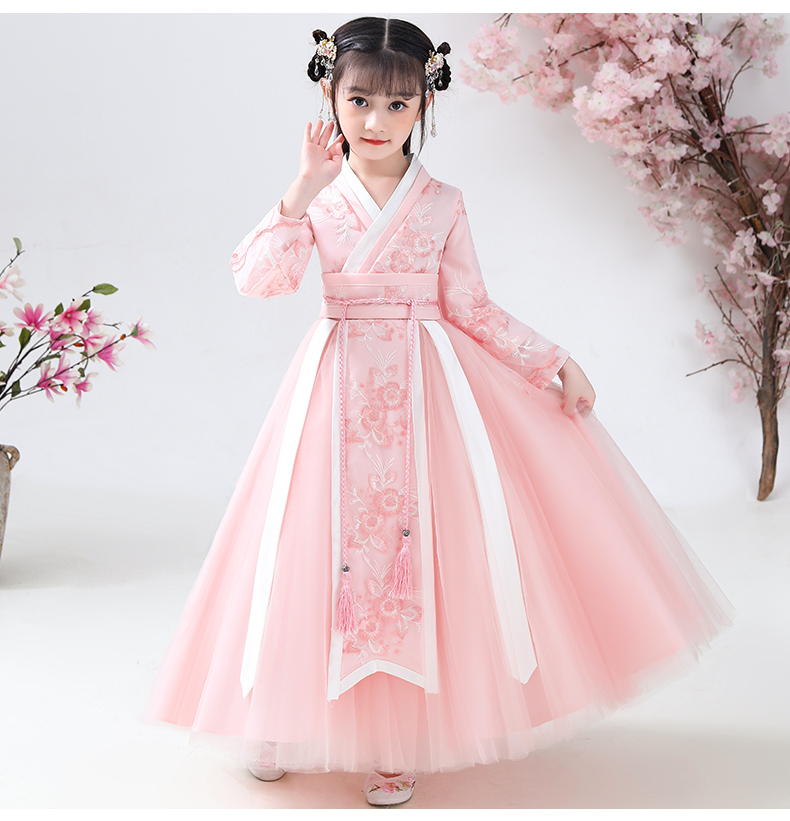 小女孩汉服夏季儿古装童小公主古代仙女衣服装超仙裙子襦裙中国风唐装