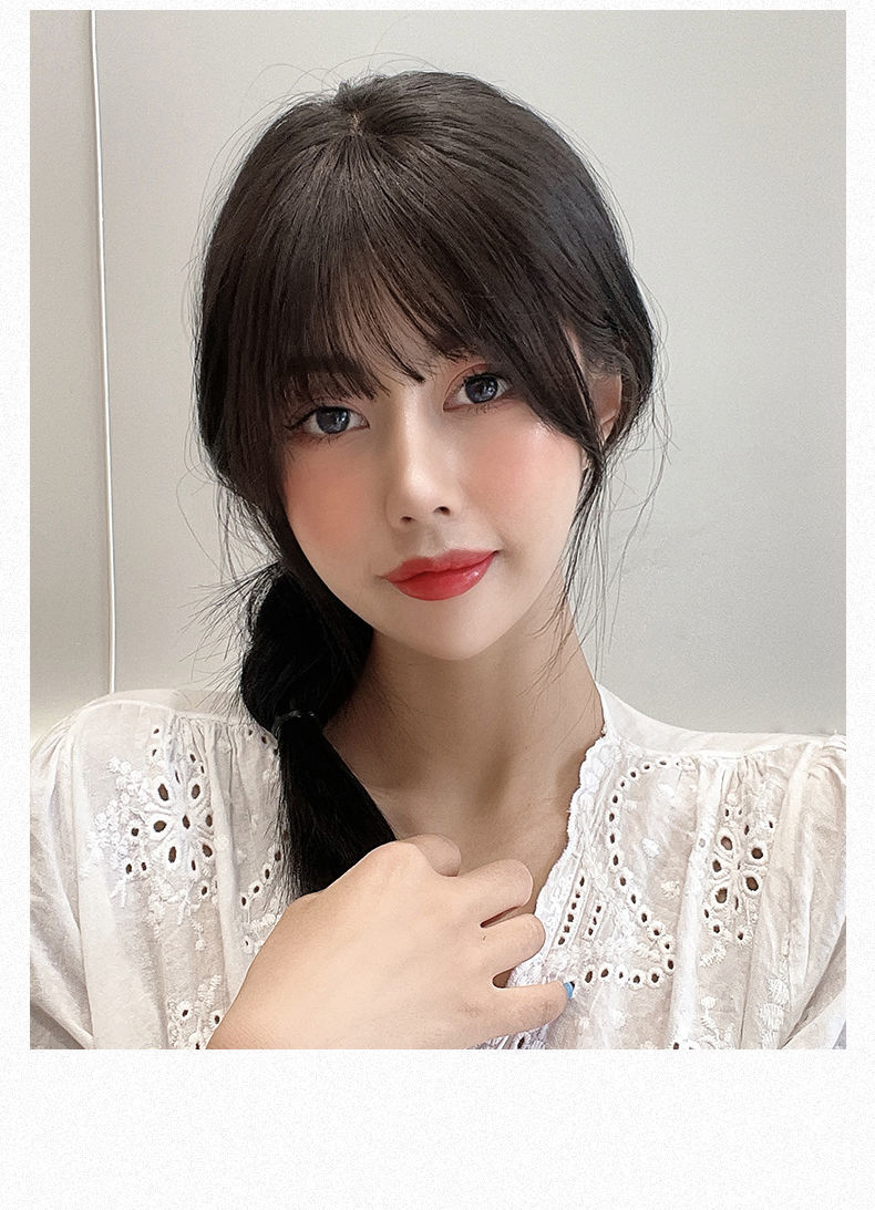 唐妮小千代刘海假发女夏季自然前额3d网红空气刘海无痕轻薄真发鬓角贴