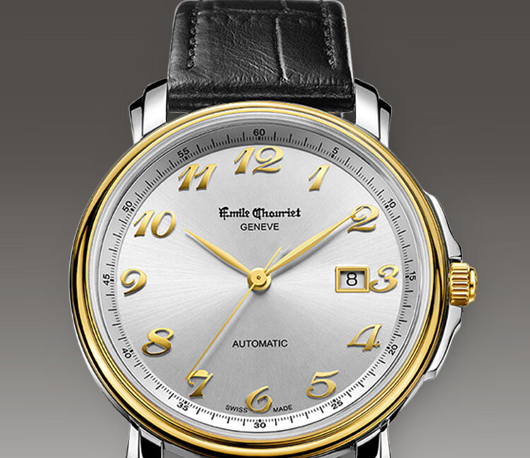 艾米龙emilechouriet瑞士手表莱蒙系列18k金圈钻石机械表男表钻石时标