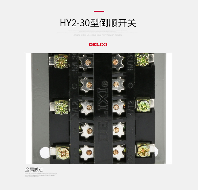 德力西hy2-30倒顺开关三相 单相电机 和面机正反转开关220 380v通用