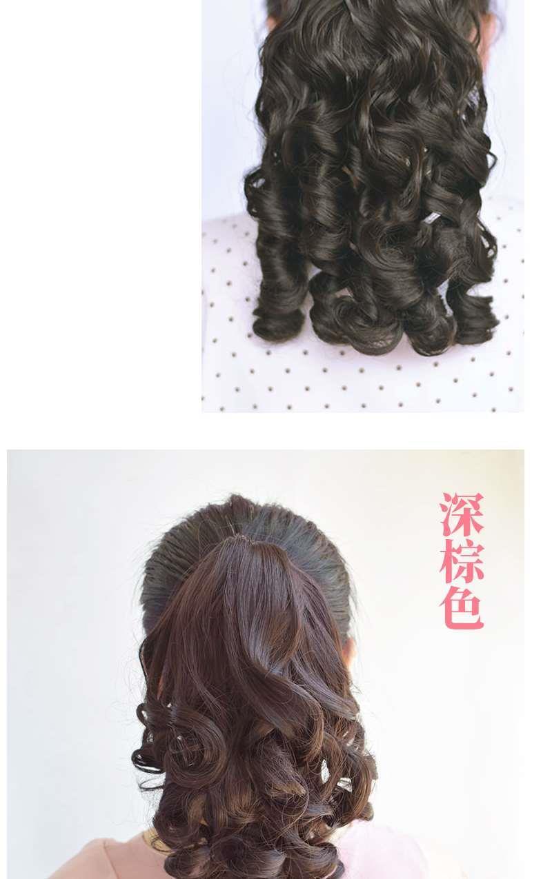 复古时尚旗袍假发国民宫廷油条卷短款马尾卷发假发螺旋小卷发尾插梳式