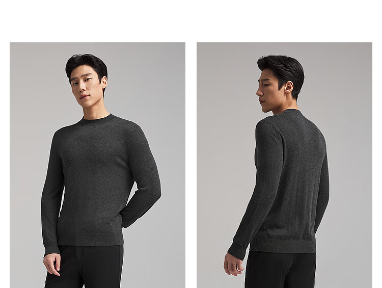 YOUNGOR Sweater for Men, Autumn And Winter Business Casual Knit Pullover for Young Men, Blue, 95cm 12