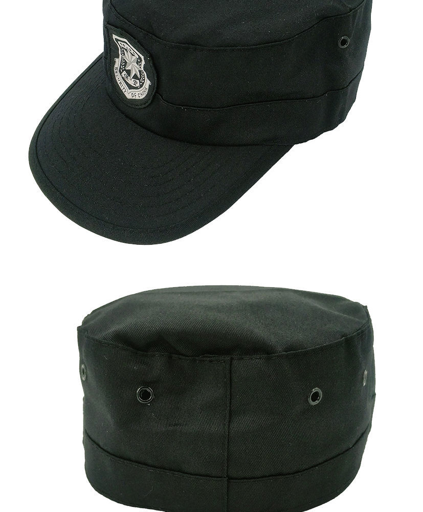 闽喃哥夏季保安帽新式保安作训帽防晒户外黑色男款物业酒店门卫帽作战