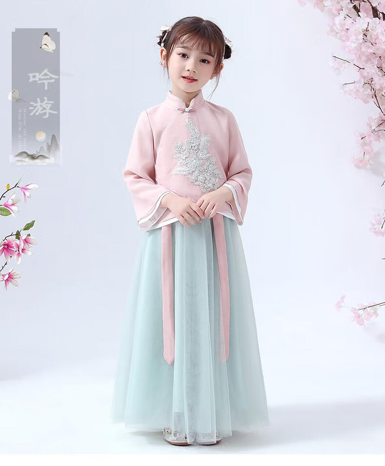 迪士尼【特价捡漏】汉服女童古装超仙夏装中国风儿童唐装小女孩宝宝