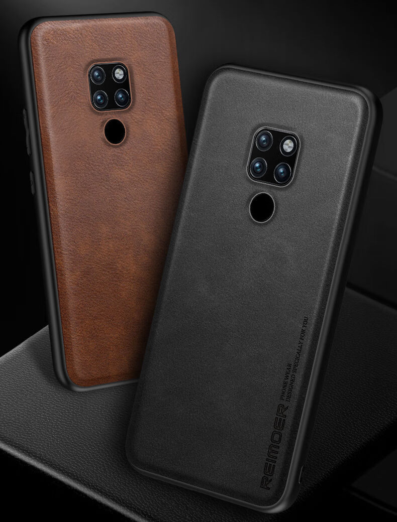 xit华为mate20手机壳mate20pro保护套mt20x皮质m20全包防摔男女经典黑