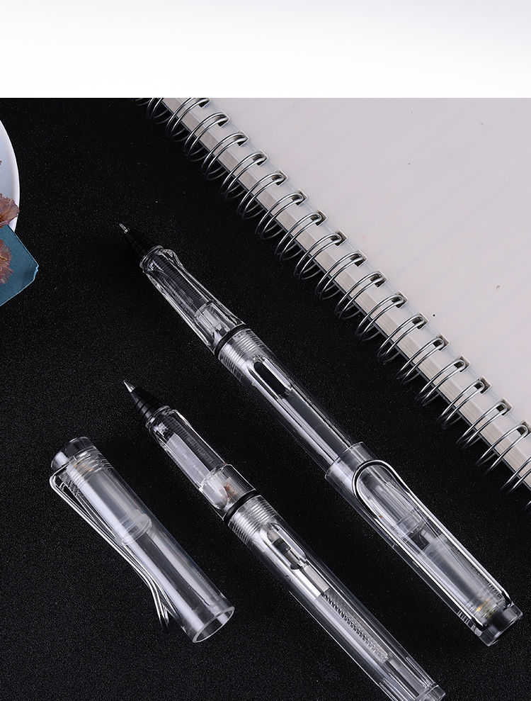 新款钢笔式可加墨走珠笔可替换墨囊吸墨两用半针管头03805混搭2支宝珠