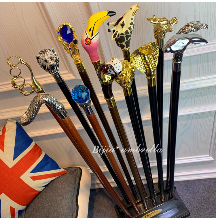 绅士手杖文明棍拐杖霸气英伦动物手柄权杖创意礼品文明手杖金雄狮黑色