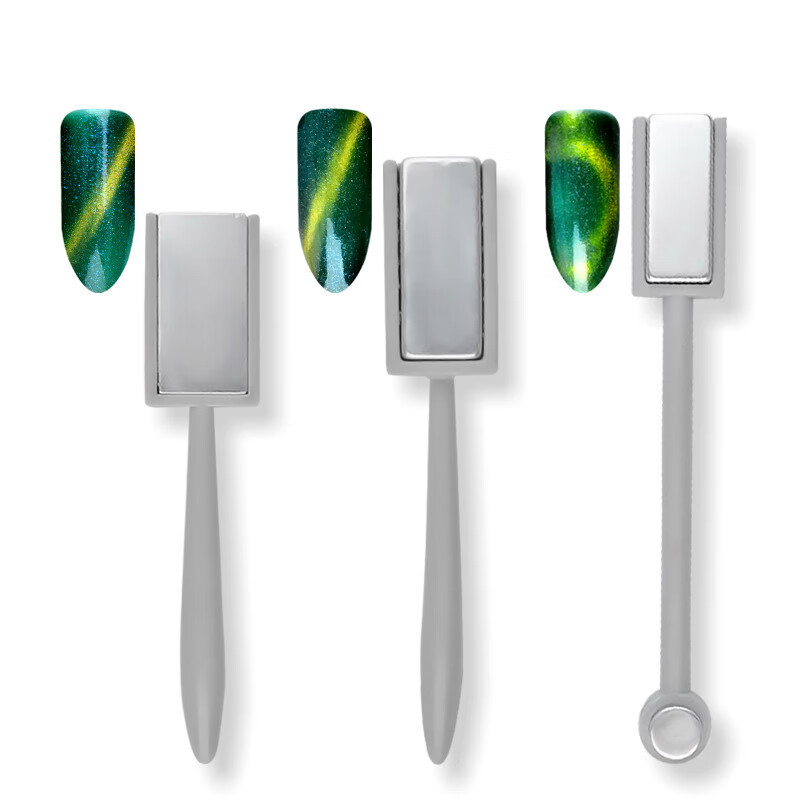 美甲工具甲油胶双头磁铁装加厚3猫眼胶吸铁石 梅花笔 长条磁铁 磁力笔