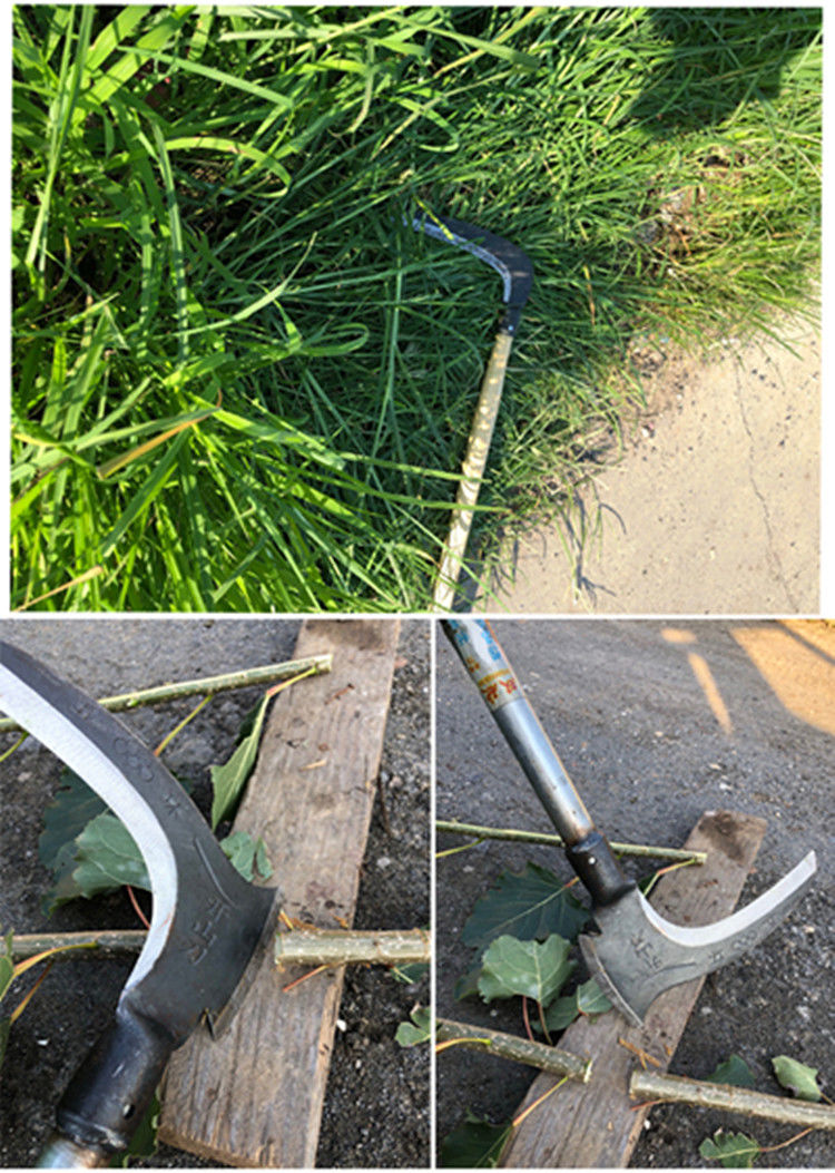 长柄大镰刀加强版双农用开路刀割蒿草树枝扫墓工具 加强版双头【图片