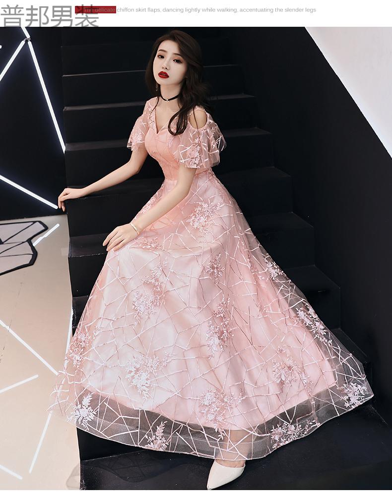 成人礼生日礼物女生裙子礼服粉色连衣裙夏晚礼服学生女平时可穿仙气长