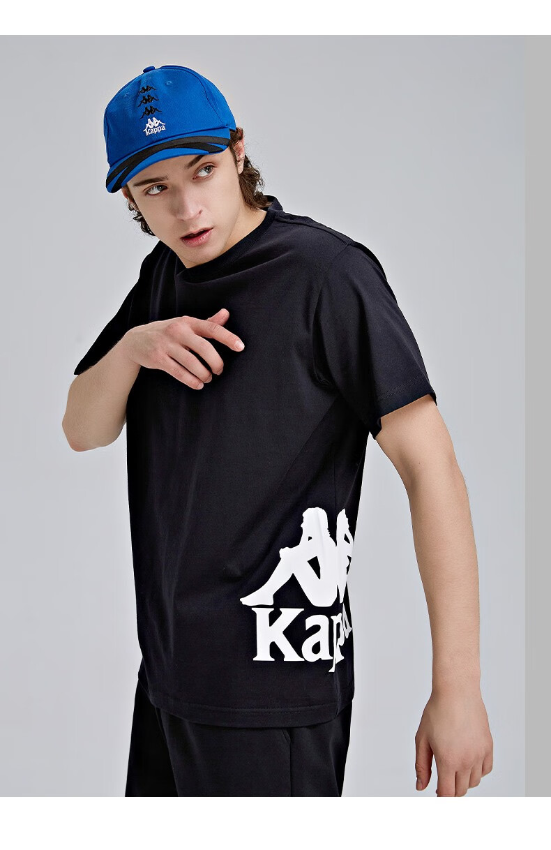 kappa卡帕短袖2021新款男运动t恤休闲半袖夏季印花短袖k0b32td14a漂白