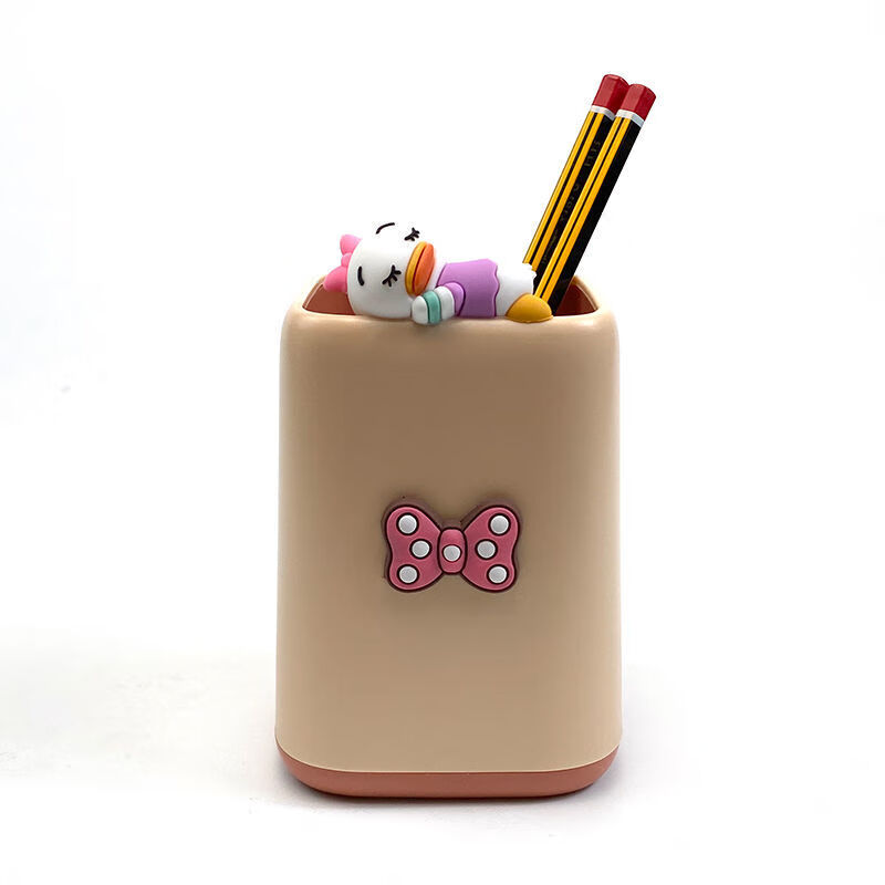 创意个性可爱卡通公仔笔筒桌面收纳盒时尚儿童学生文具办公室摆件蓝方