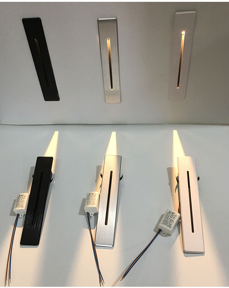 地脚灯嵌入式楼梯过道墙角酒店台阶踏步led踢脚灯家用梯步感应灯拉丝