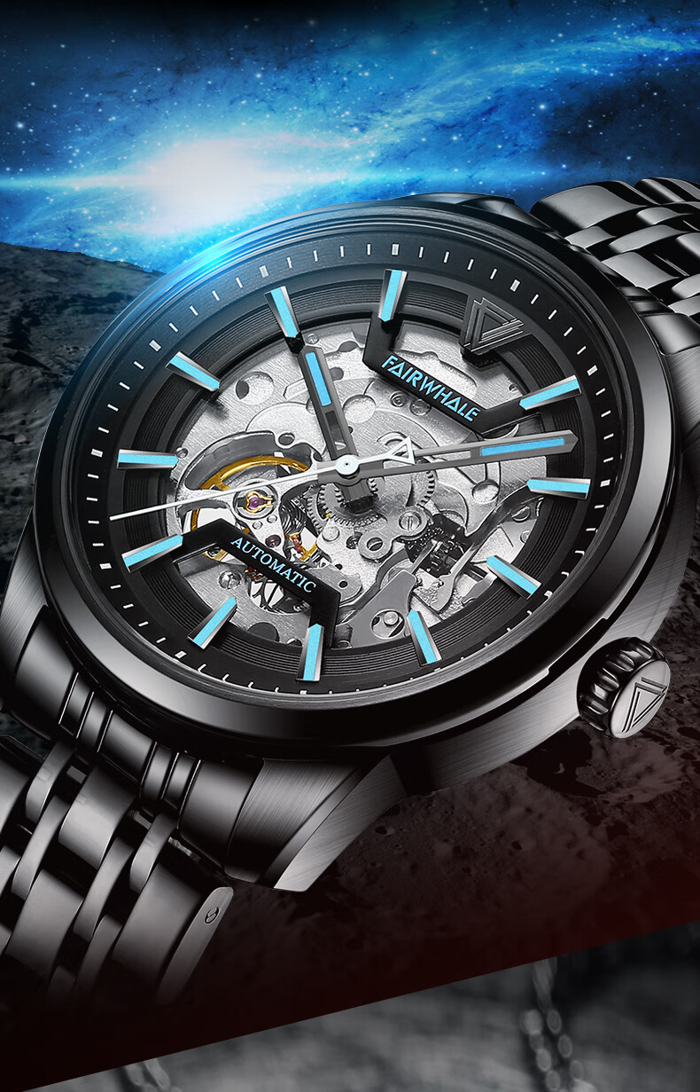 马克华菲fw-6230手表潮流男款时尚商务手表男士全自动机械品牌表 银壳