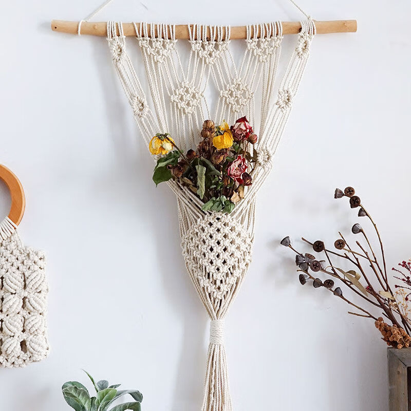 ins风北欧手工编织挂毯壁挂室内墙面背景装饰民宿墙饰居家布艺京闪